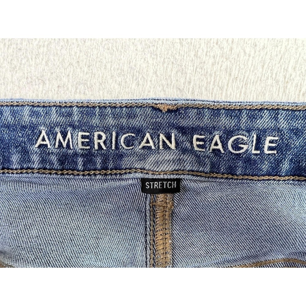 American Eagle Mom Jeans Womens 14 Blue Medium Wash High Rise Stretch Denim - Picture 6 of 14